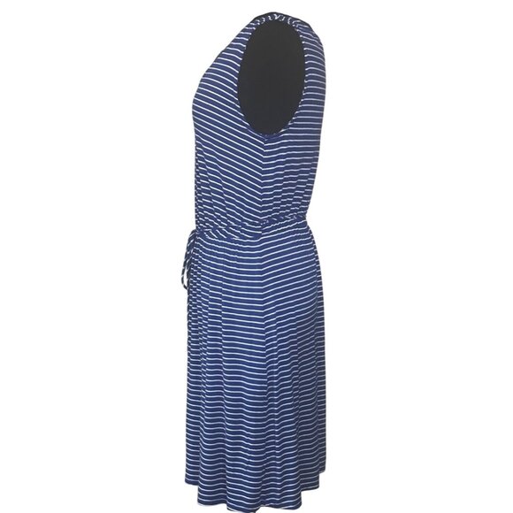 Women's Merona Sundress Blue w/White Stripes Rayon Spandex Blend Junior's Size M - Picture 12 of 12
